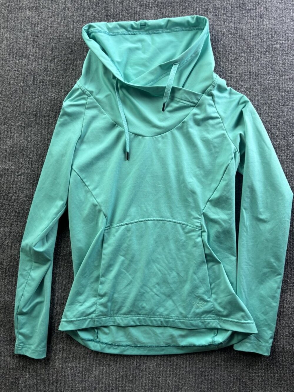 Arc'teryx Hoodie Shirt Womens Small Green Lightweight Cowl Neck Pullover Raglan